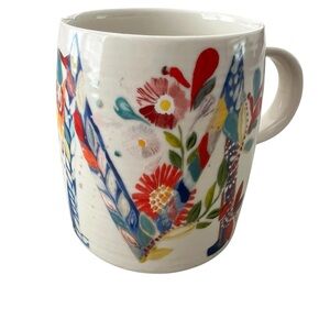 Anthropologie Monogrammed Letter M Petal Palette Mug by Starla Halfmann